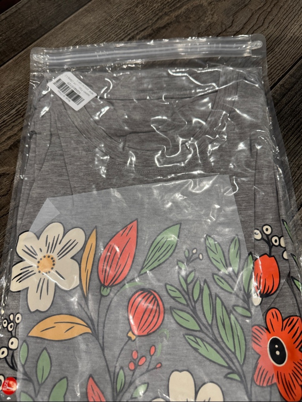 Gray Floral Graphic Tee